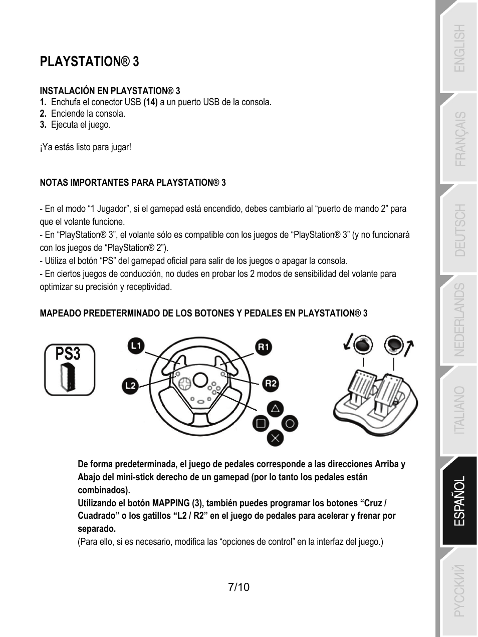 Playstation® 3 | Thrustmaster Universal Challenge 5-in-1 User Manual | Page 58 / 82