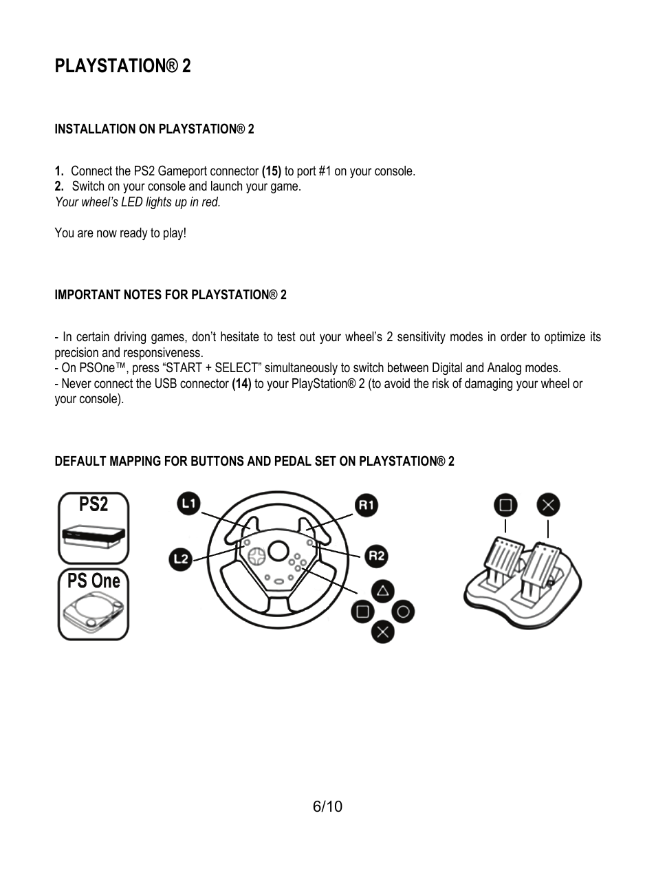 Playstation® 2 | Thrustmaster Universal Challenge 5-in-1 User Manual | Page 7 / 82