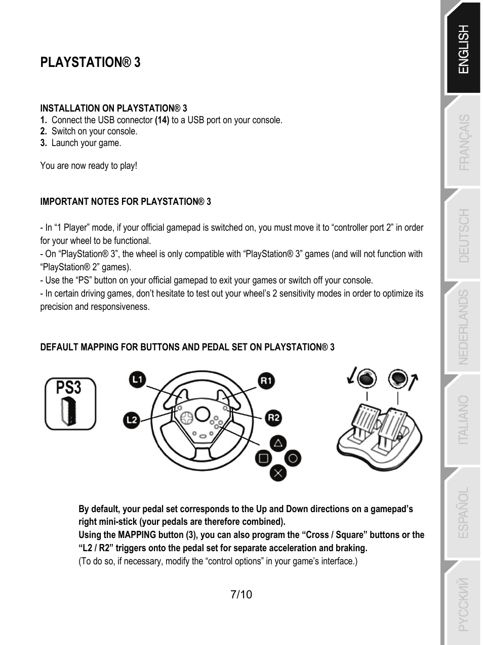 Playstation® 3 | Thrustmaster Universal Challenge 5-in-1 User Manual | Page 8 / 82