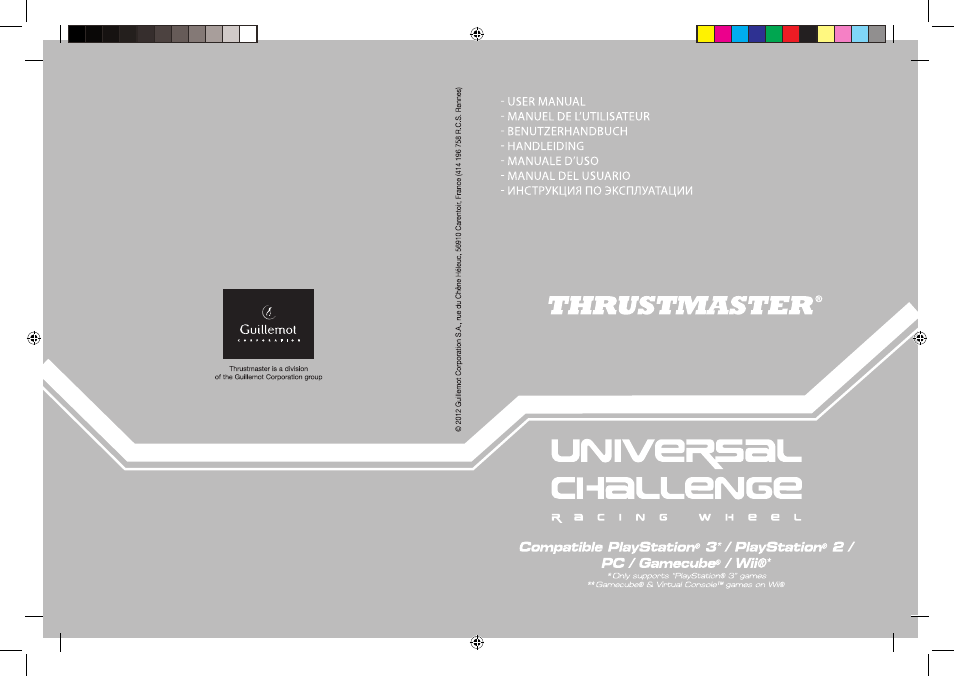 Couvuniversalchallenge5075222 - verso | Thrustmaster Universal Challenge 5-in-1 User Manual | Page 82 / 82