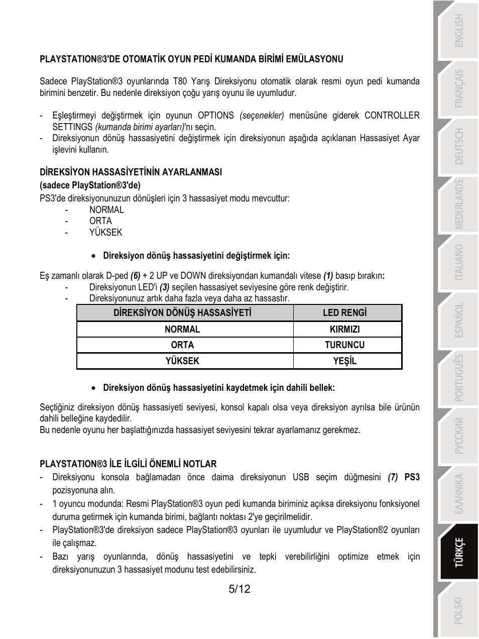 Thrustmaster T80 Racing Wheel User Manual | Page 114 / 269