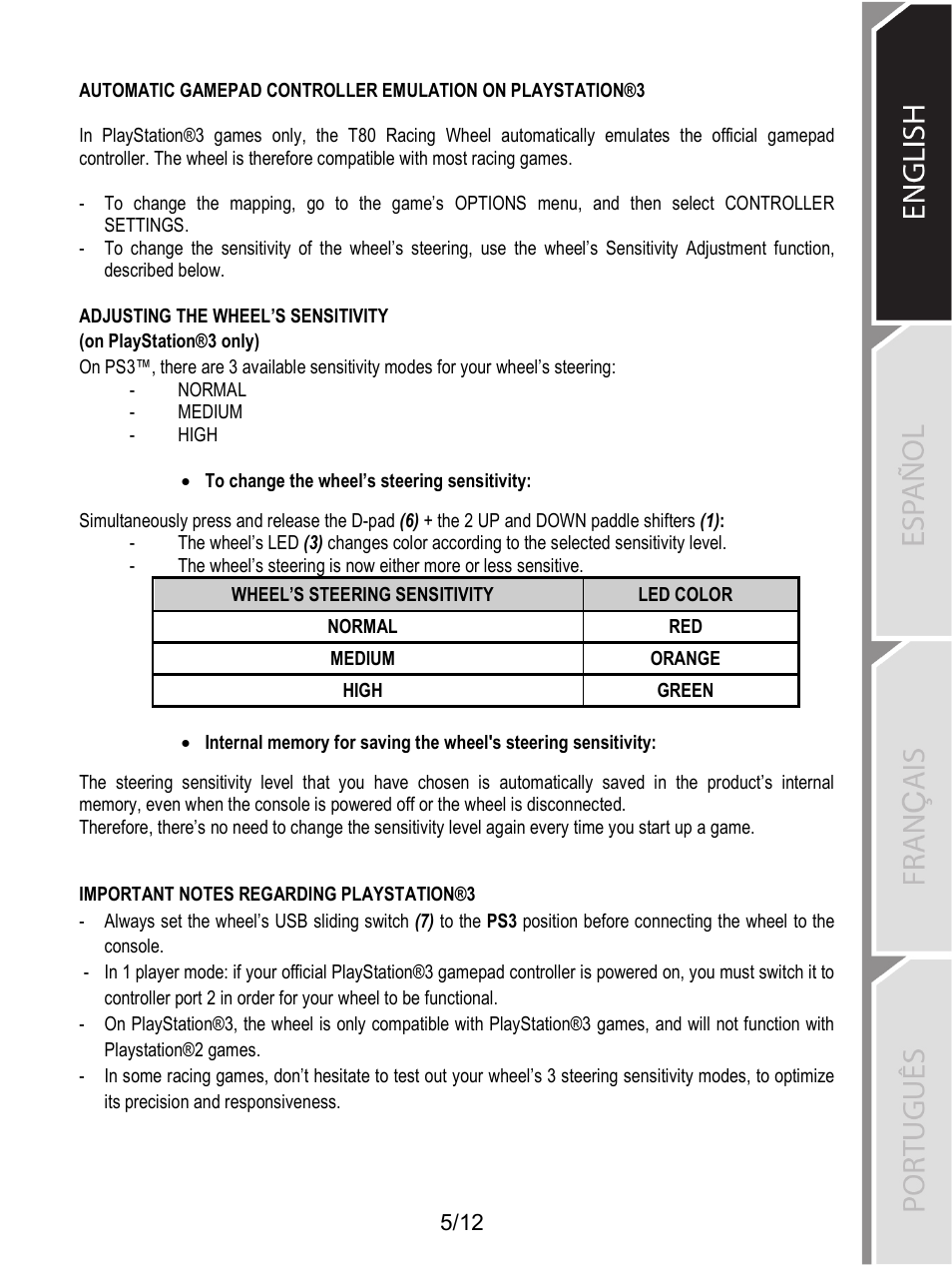 Thrustmaster T80 Racing Wheel User Manual | Page 150 / 269