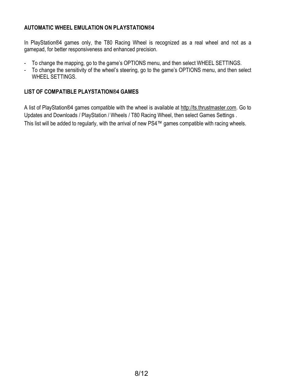 Thrustmaster T80 Racing Wheel User Manual | Page 153 / 269