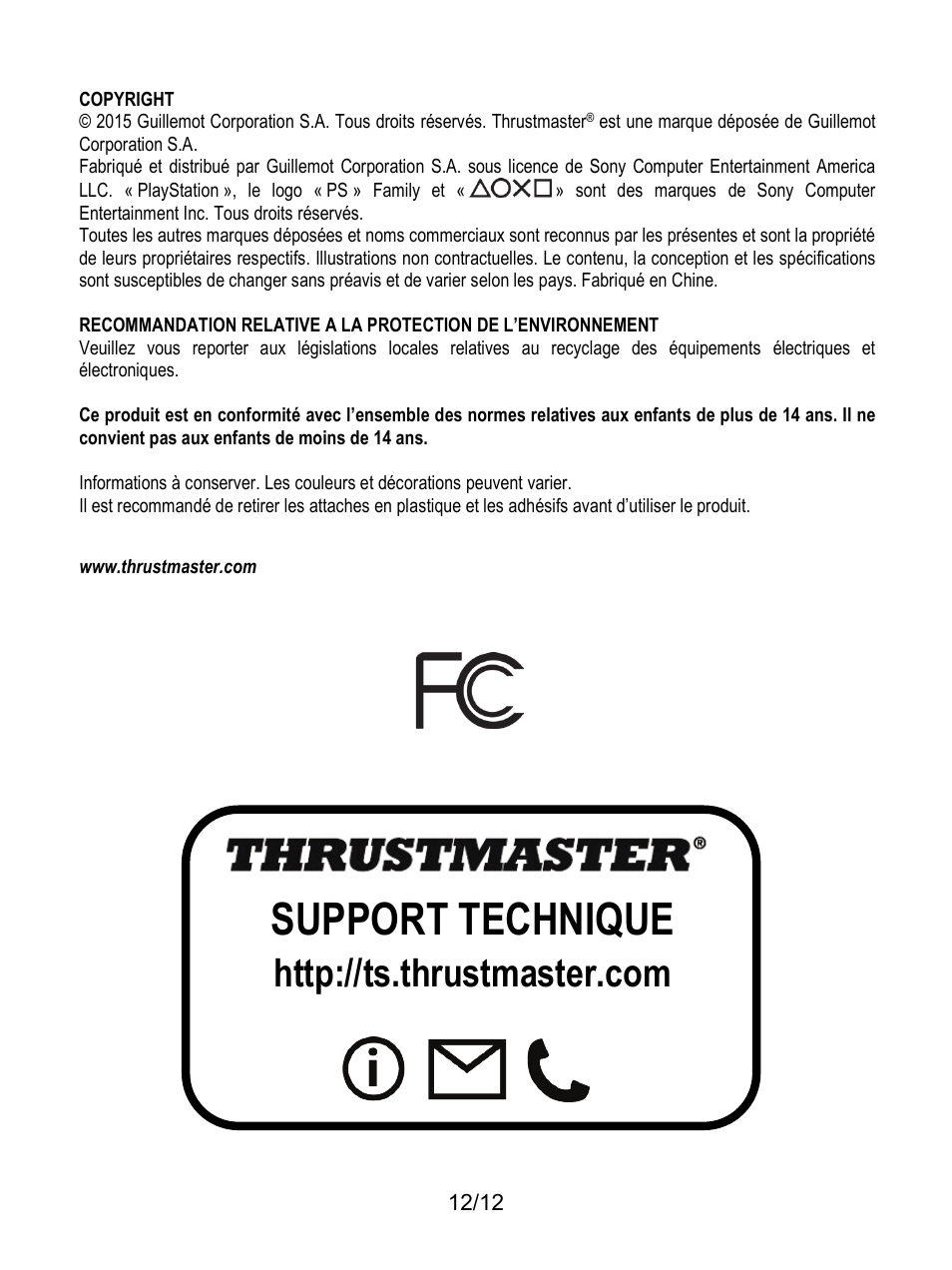 Support technique | Thrustmaster T80 Racing Wheel User Manual | Page 169 / 269