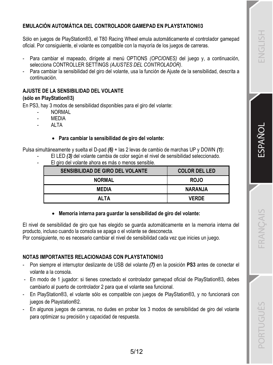 Thrustmaster T80 Racing Wheel User Manual | Page 174 / 269