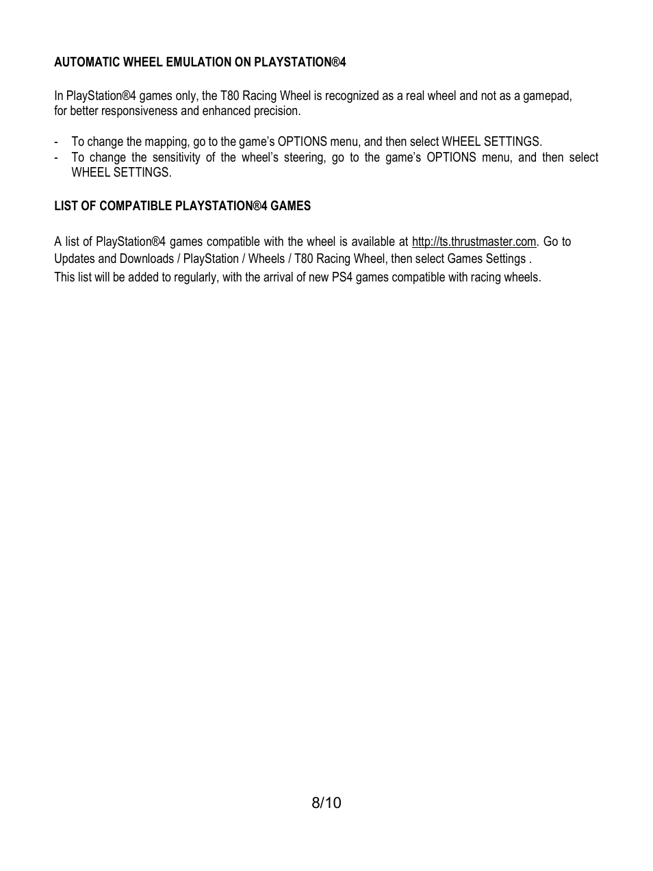 Thrustmaster T80 Racing Wheel User Manual | Page 247 / 269