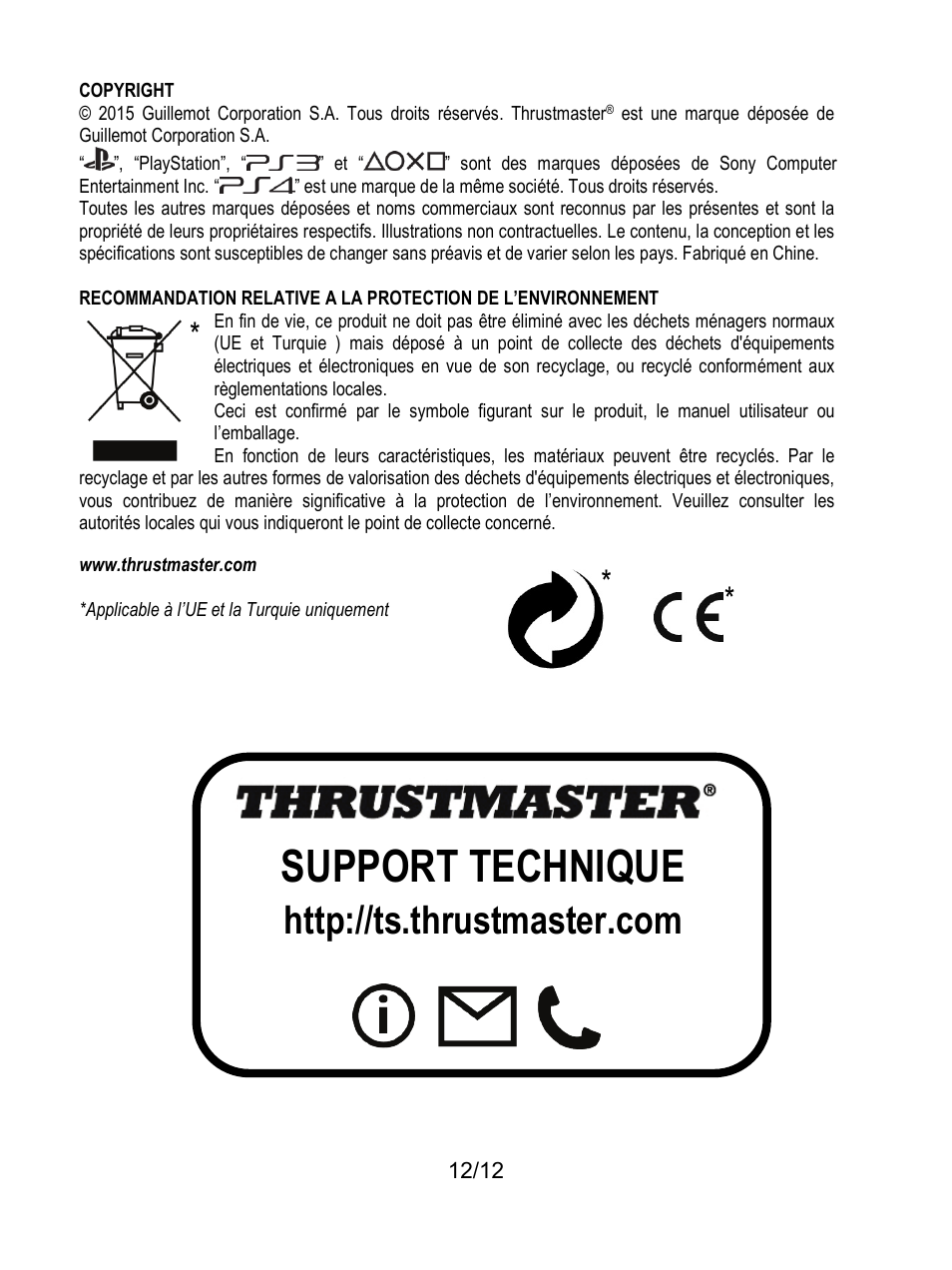 Support technique | Thrustmaster T80 Racing Wheel User Manual | Page 25 / 269