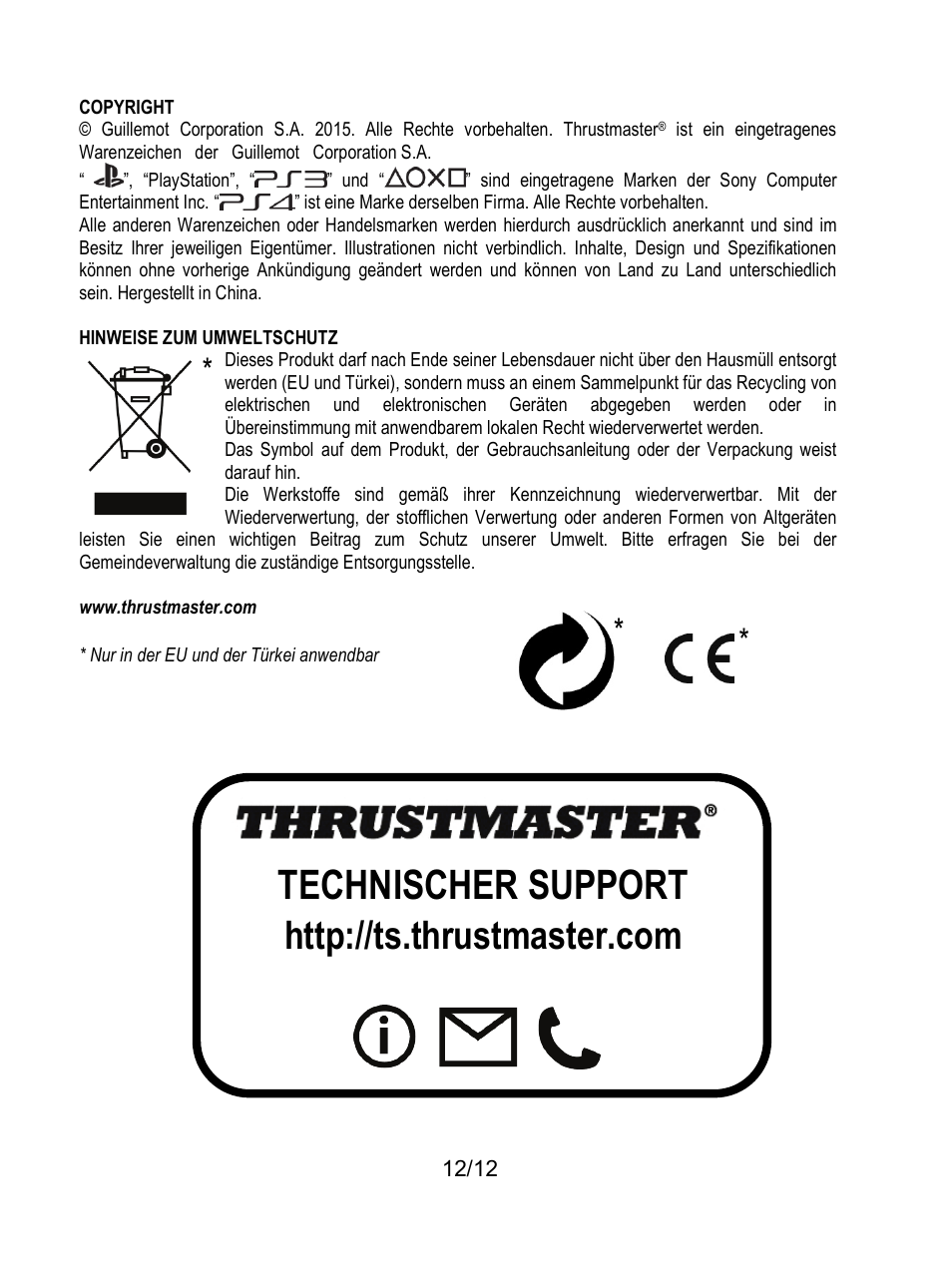 Technischer support | Thrustmaster T80 Racing Wheel User Manual | Page 37 / 269