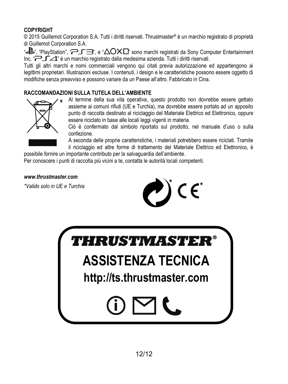 Assistenza tecnica | Thrustmaster T80 Racing Wheel User Manual | Page 61 / 269