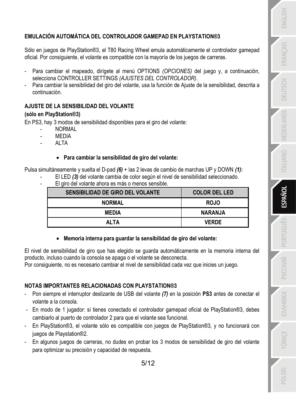 Thrustmaster T80 Racing Wheel User Manual | Page 66 / 269