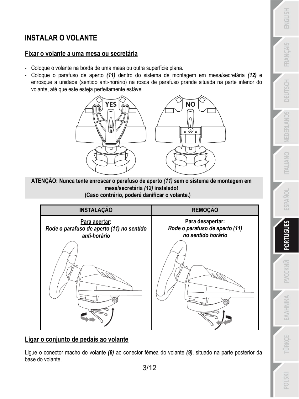 Instalar o volante | Thrustmaster T80 Racing Wheel User Manual | Page 76 / 269