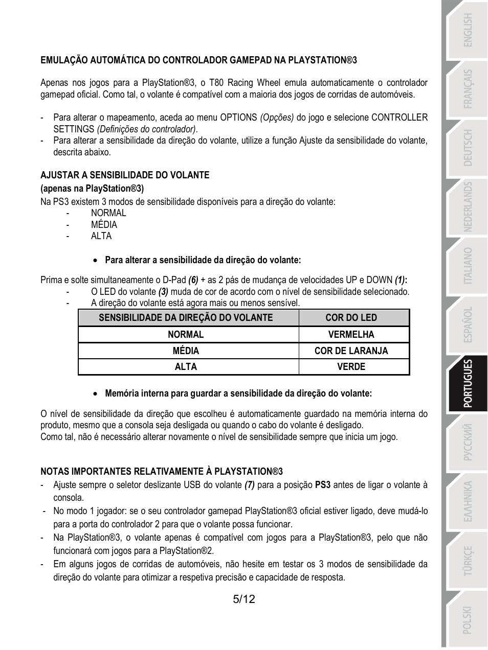 Thrustmaster T80 Racing Wheel User Manual | Page 78 / 269