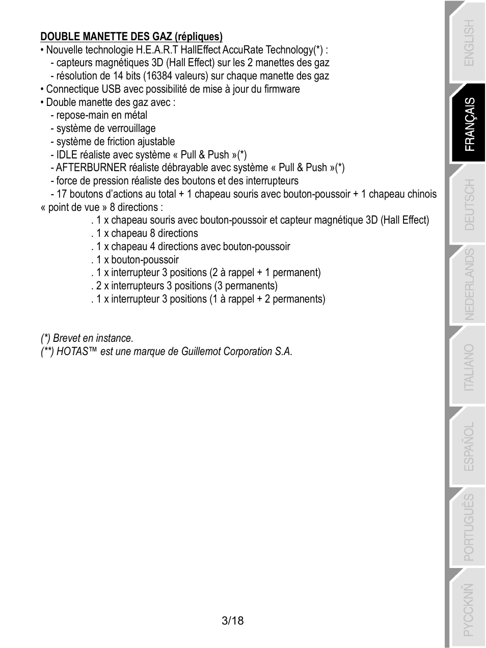 Thrustmaster HOTAS Warthog User Manual | Page 22 / 145