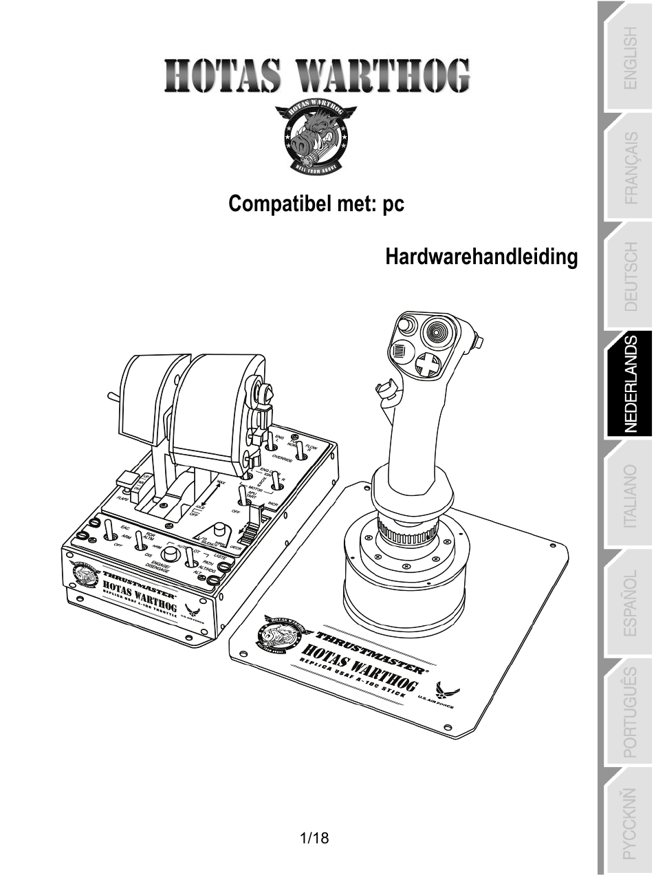 04_ned_hotas_warthog, Compatibel met: pc hardwarehandleiding | Thrustmaster HOTAS Warthog User Manual | Page 56 / 145