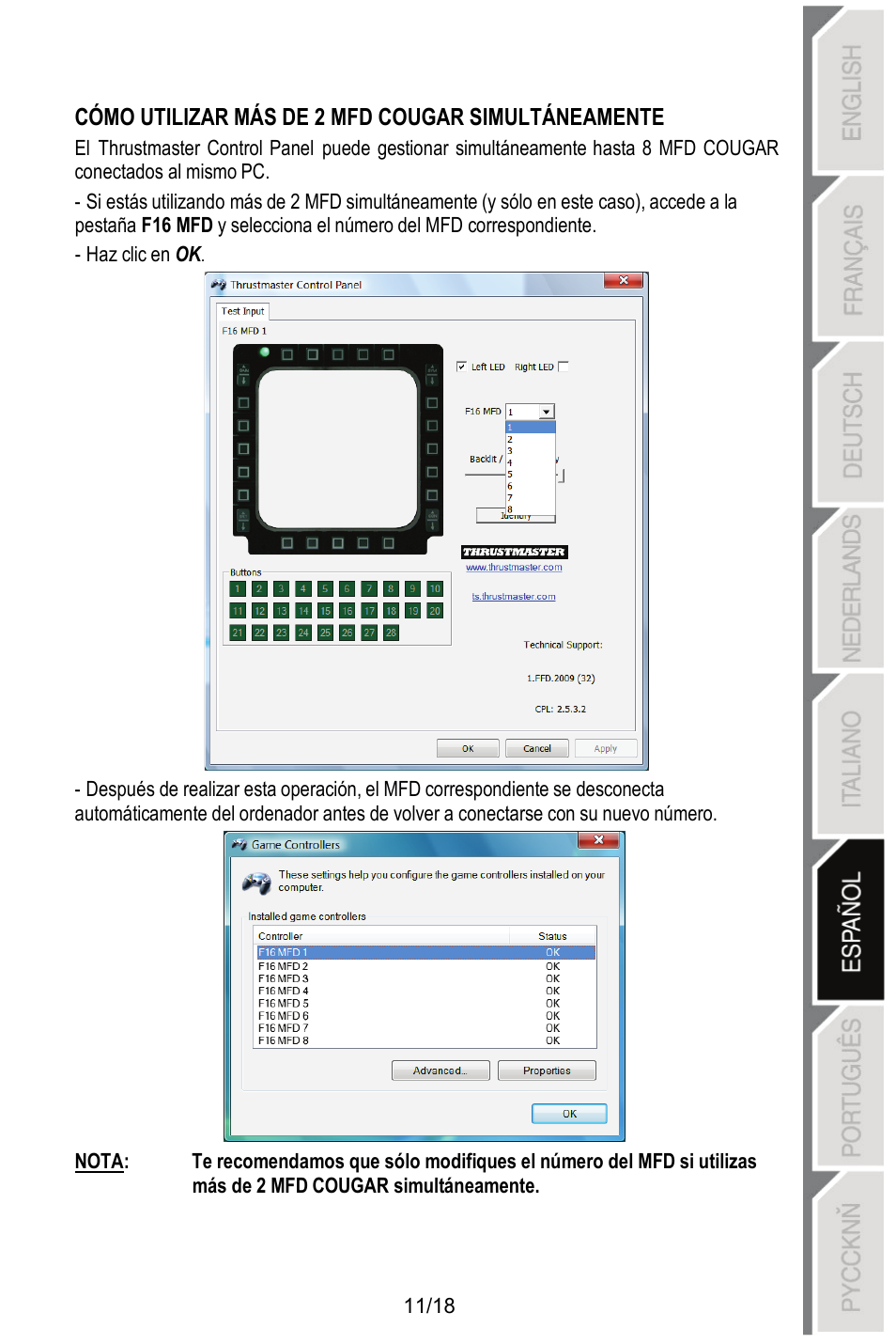 Thrustmaster MFD COUGAR Pack User Manual | Page 102 / 145