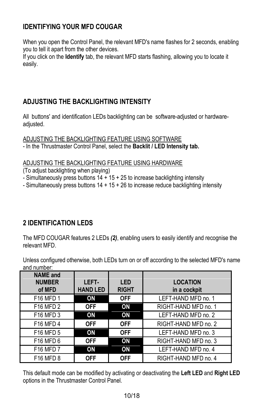 Thrustmaster MFD COUGAR Pack User Manual | Page 11 / 145