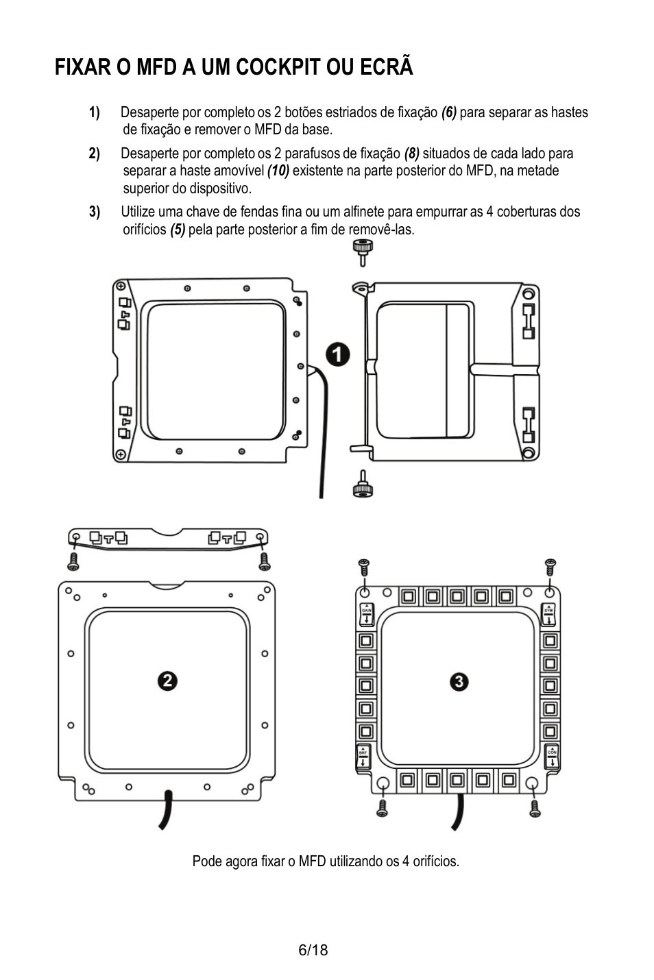 Fixar o mfd a um cockpit ou ecrã | Thrustmaster MFD COUGAR Pack User Manual | Page 115 / 145