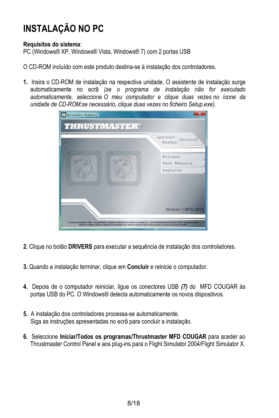 Instalação no pc | Thrustmaster MFD COUGAR Pack User Manual | Page 117 / 145