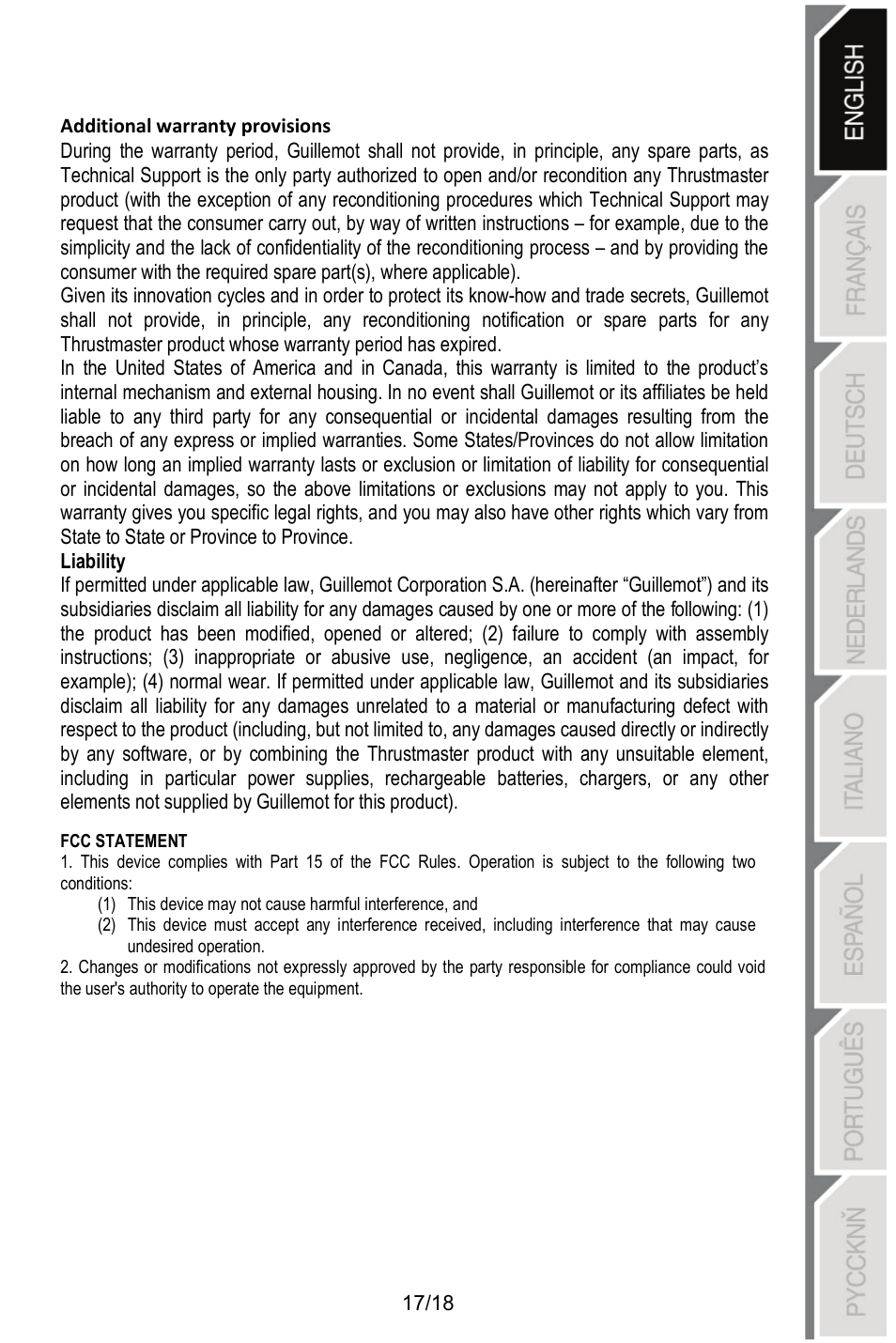 Thrustmaster MFD COUGAR Pack User Manual | Page 18 / 145