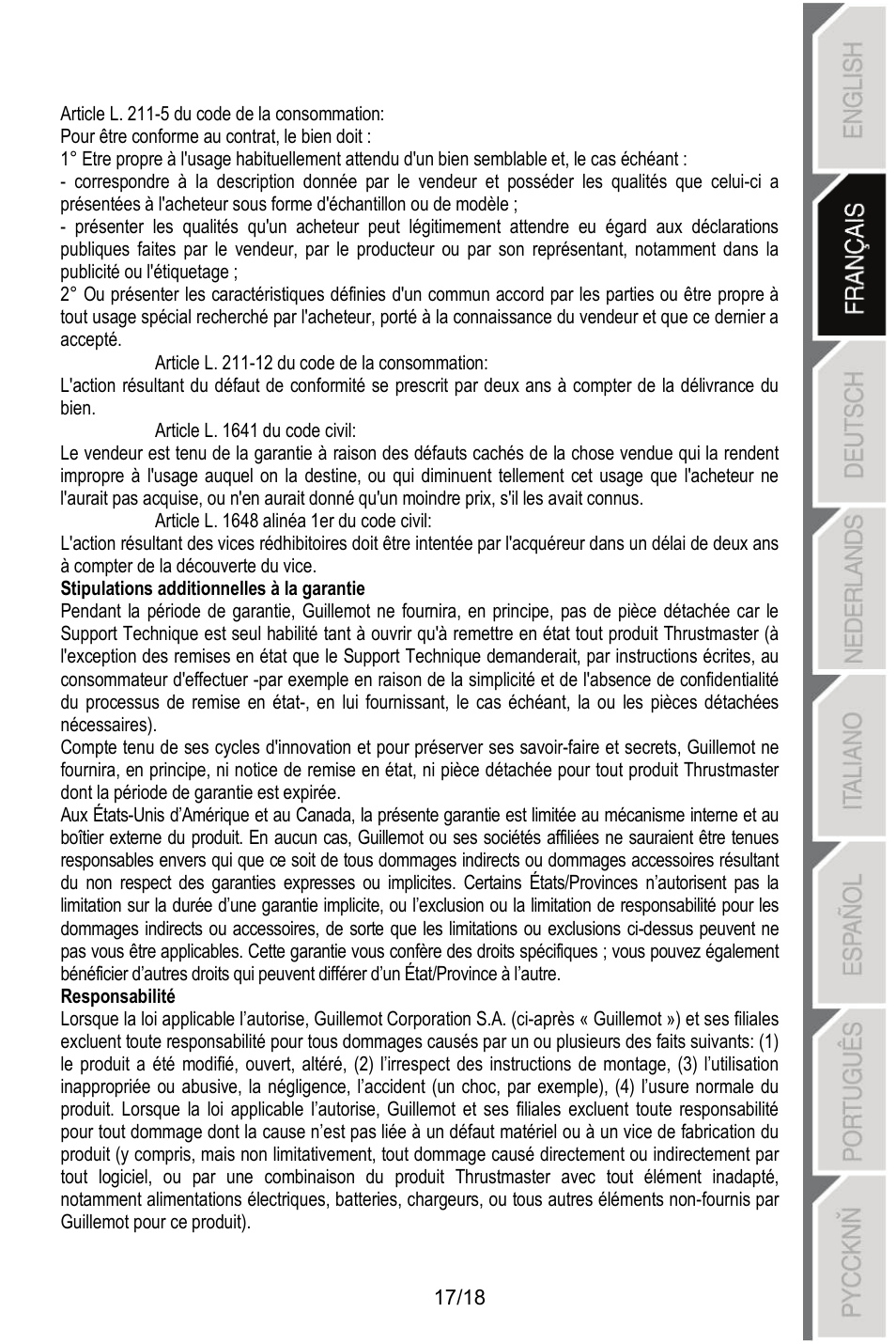 Thrustmaster MFD COUGAR Pack User Manual | Page 36 / 145