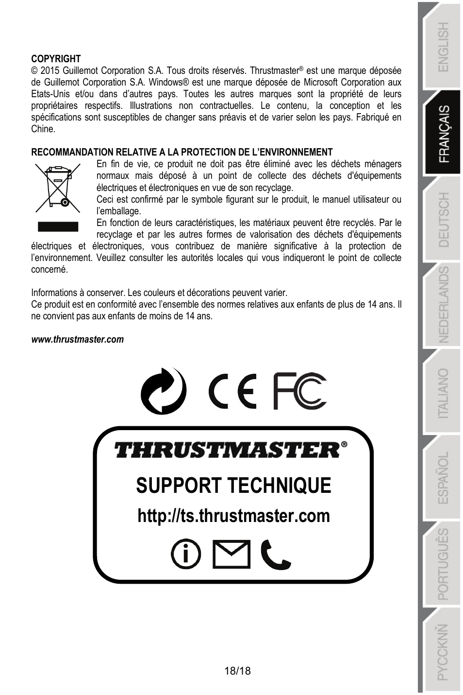 Support technique | Thrustmaster MFD COUGAR Pack User Manual | Page 37 / 145