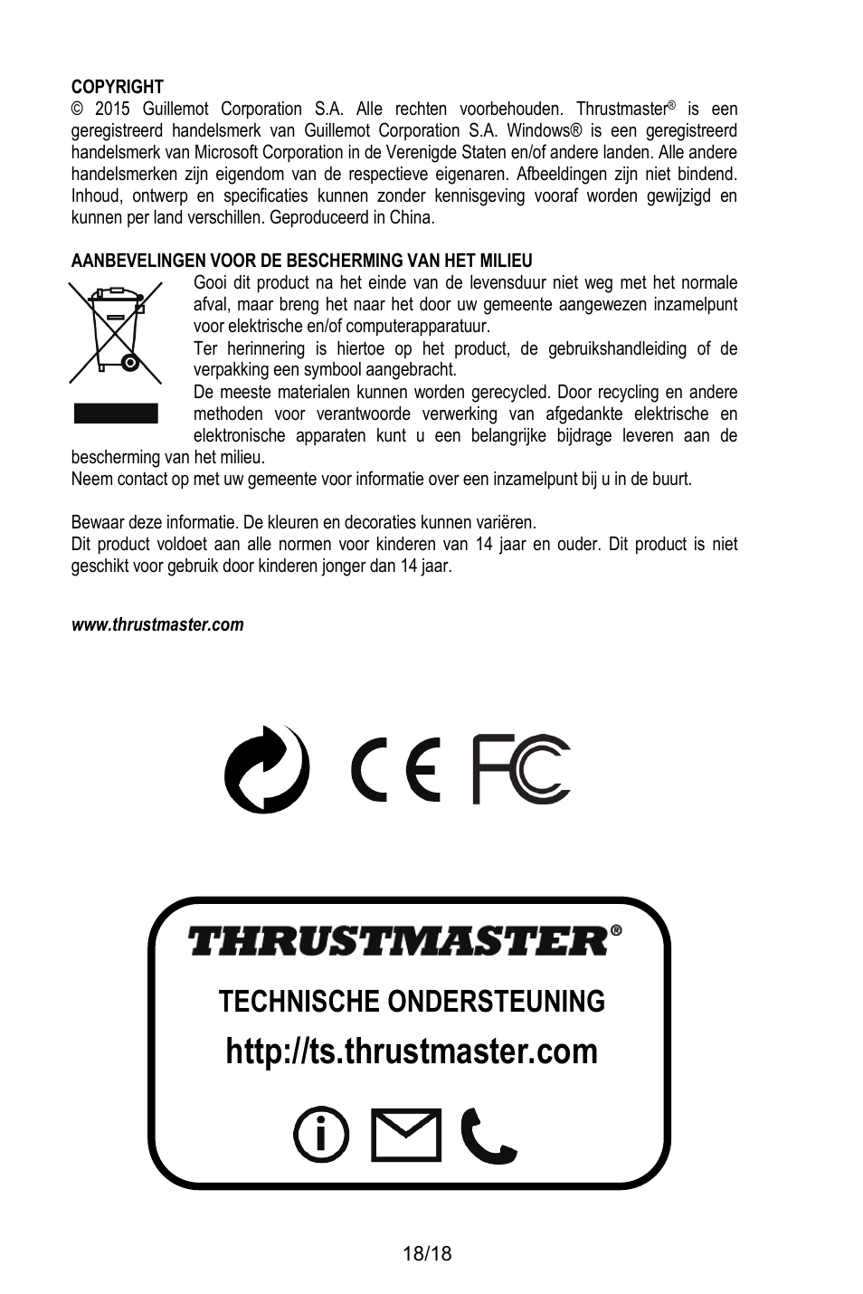 Technische ondersteuning | Thrustmaster MFD COUGAR Pack User Manual | Page 73 / 145