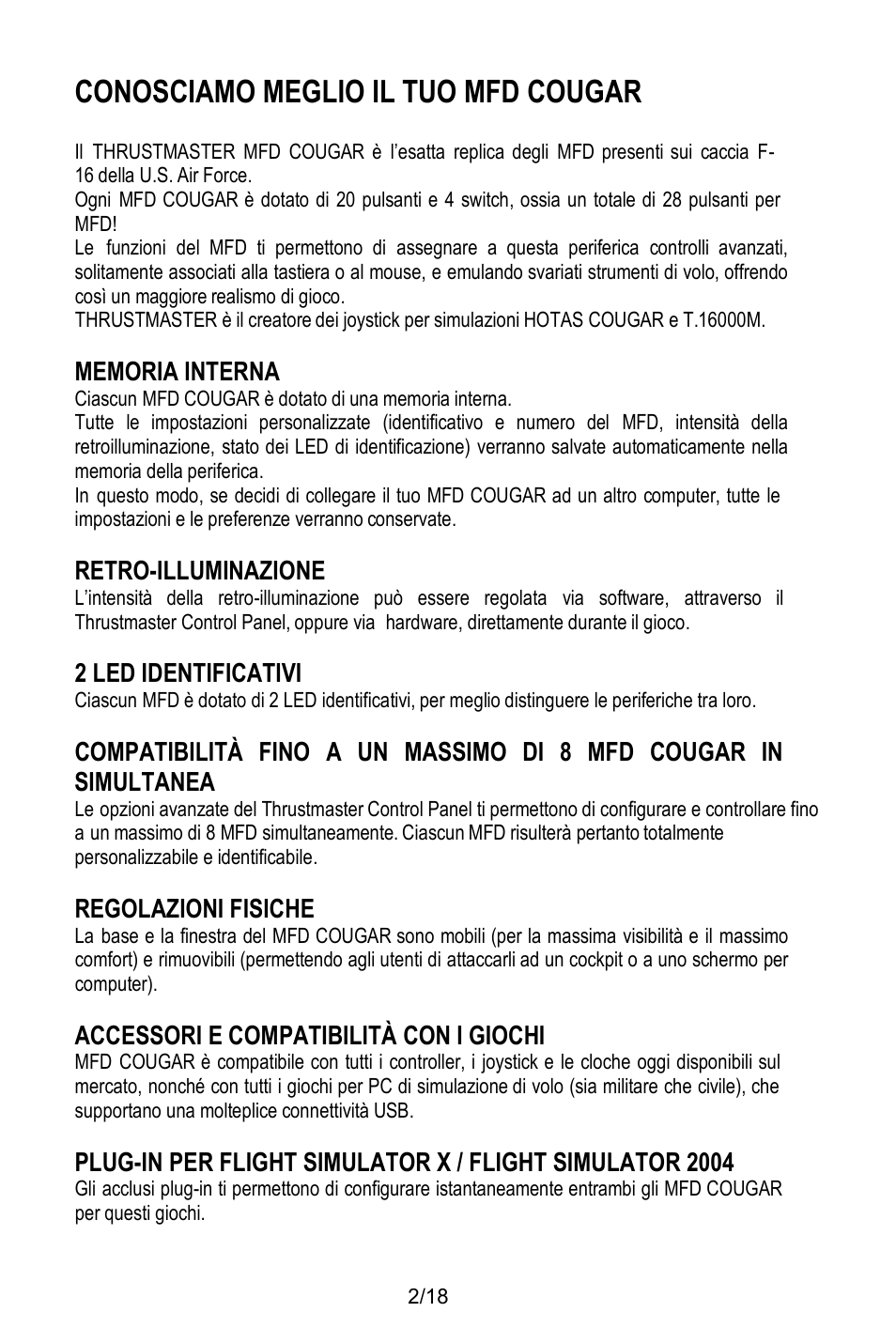 Conosciamo meglio il tuo mfd cougar | Thrustmaster MFD COUGAR Pack User Manual | Page 75 / 145