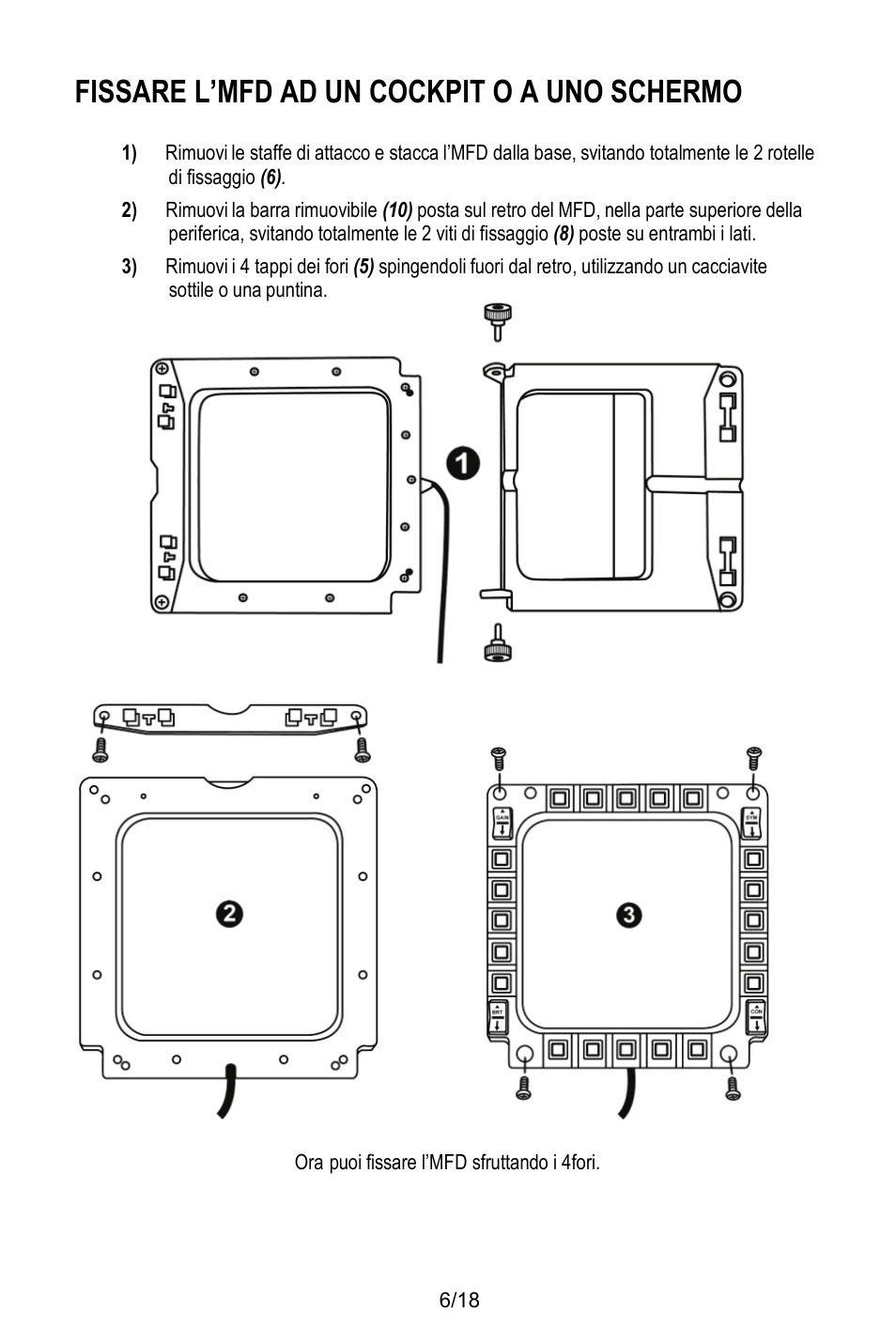 Fissare l’mfd ad un cockpit o a uno schermo | Thrustmaster MFD COUGAR Pack User Manual | Page 79 / 145