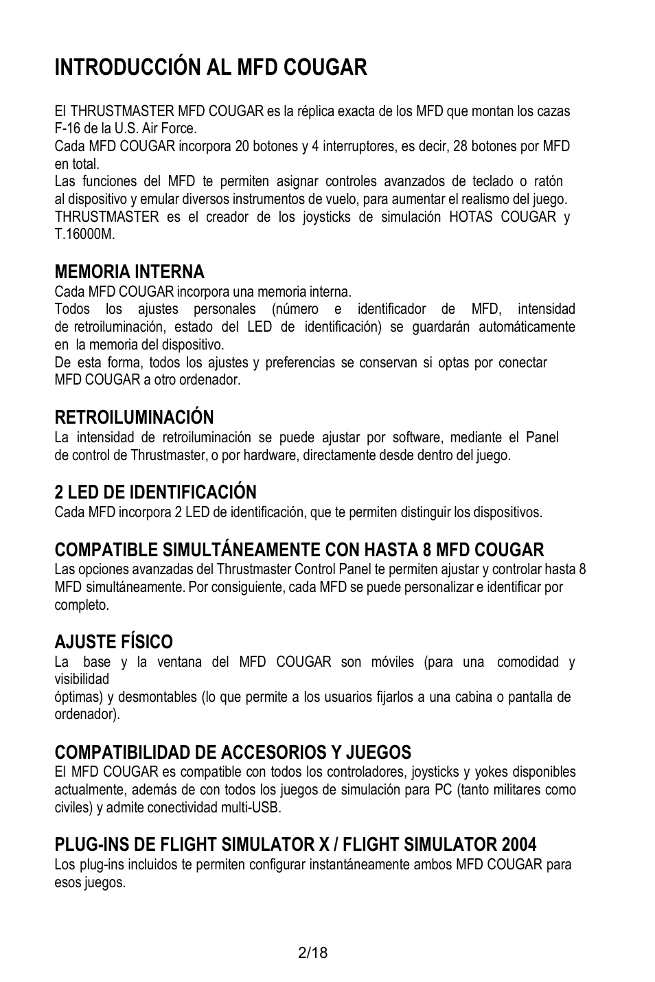 Introducción al mfd cougar | Thrustmaster MFD COUGAR Pack User Manual | Page 93 / 145