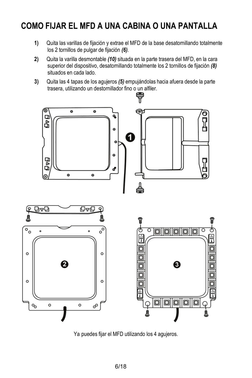 Como fijar el mfd a una cabina o una pantalla | Thrustmaster MFD COUGAR Pack User Manual | Page 97 / 145