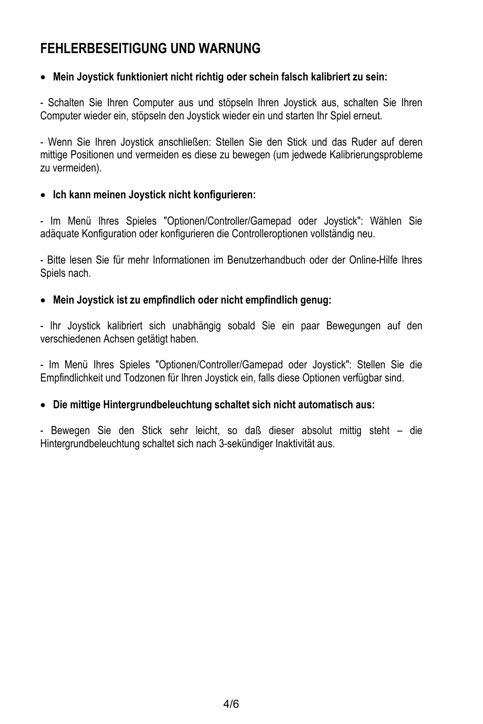 Fehlerbeseitigung und warnung, Ich kann meinen joystick nicht konfigurieren | Thrustmaster T.16000M User Manual | Page 23 / 97