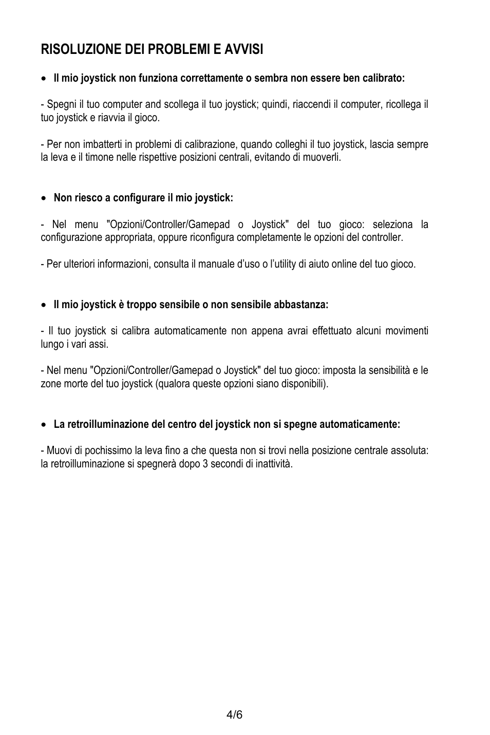 Risoluzione dei problemi e avvisi, Non riesco a configurare il mio joystick | Thrustmaster T.16000M User Manual | Page 39 / 97