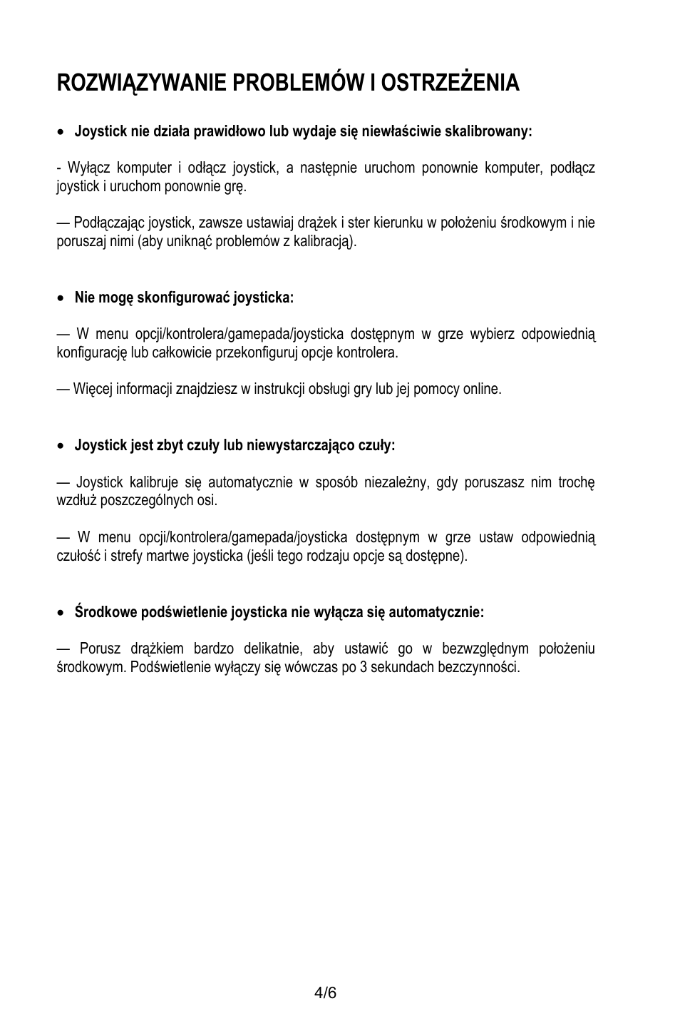 Rozwiązywanie problemów i ostrzeżenia, Nie mogę skonfigurować joysticka | Thrustmaster T.16000M User Manual | Page 87 / 97