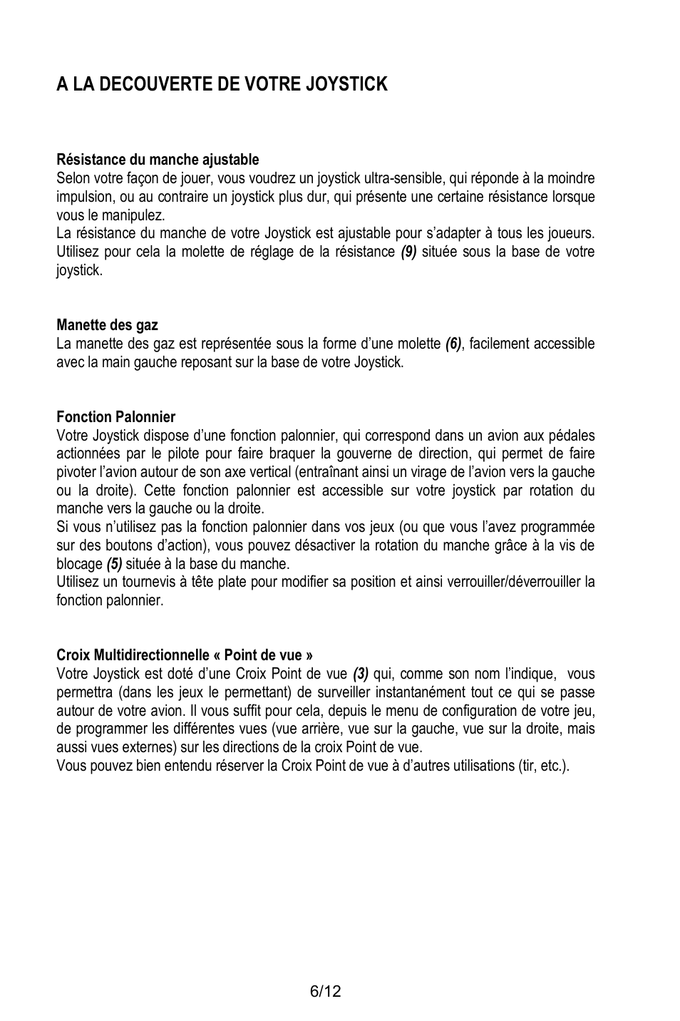 À la découverte de votre joystick, A la decouverte de votre joystick | Thrustmaster T.Flight Stick X User Manual | Page 19 / 85