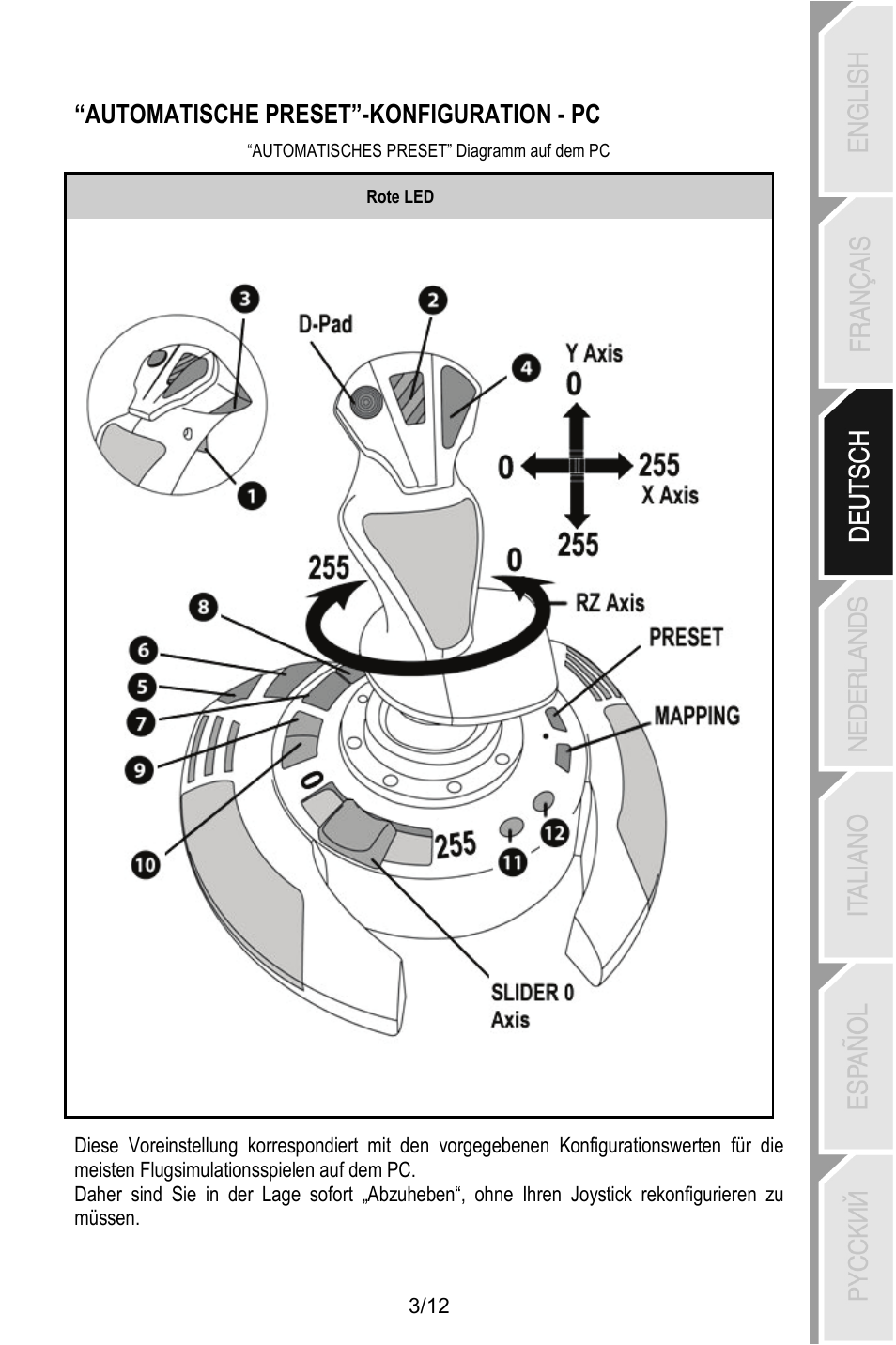 Automatische preset”-konfiguration - pc | Thrustmaster T.Flight Stick X User Manual | Page 28 / 85