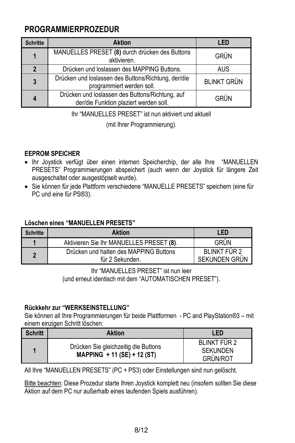 Programmierprozedur | Thrustmaster T.Flight Stick X User Manual | Page 33 / 85