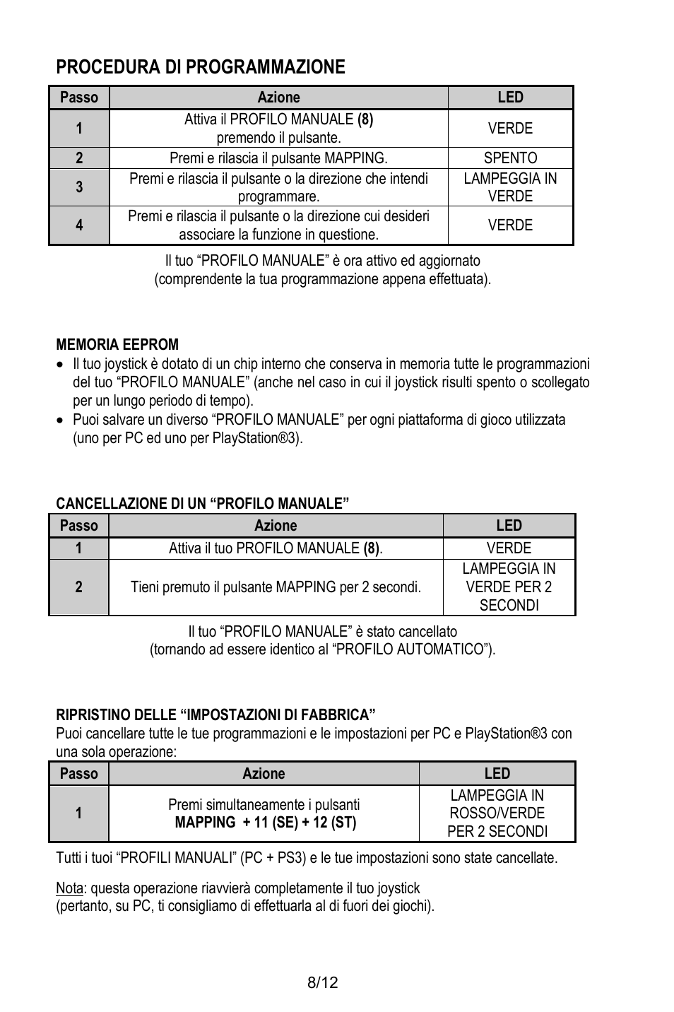 Procedura di programmazione | Thrustmaster T.Flight Stick X User Manual | Page 57 / 85