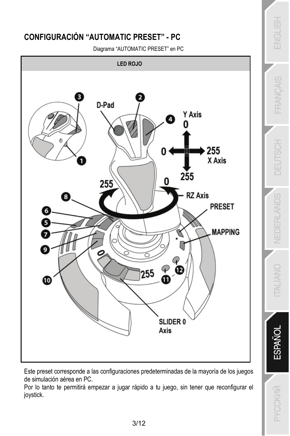 Configuración “automatic preset” - pc | Thrustmaster T.Flight Stick X User Manual | Page 64 / 85