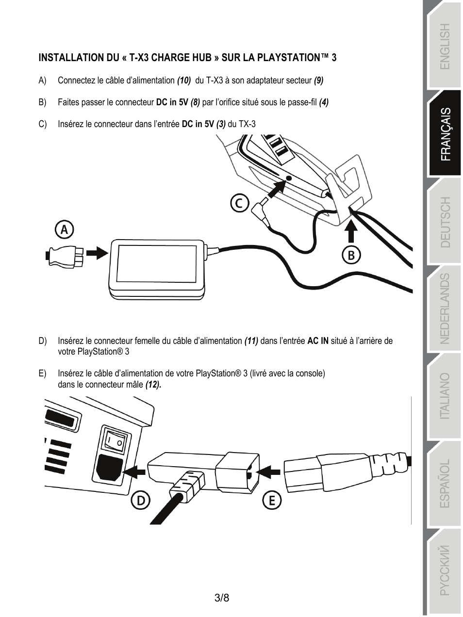Thrustmaster T-X3 Charge Hub User Manual | Page 12 / 57