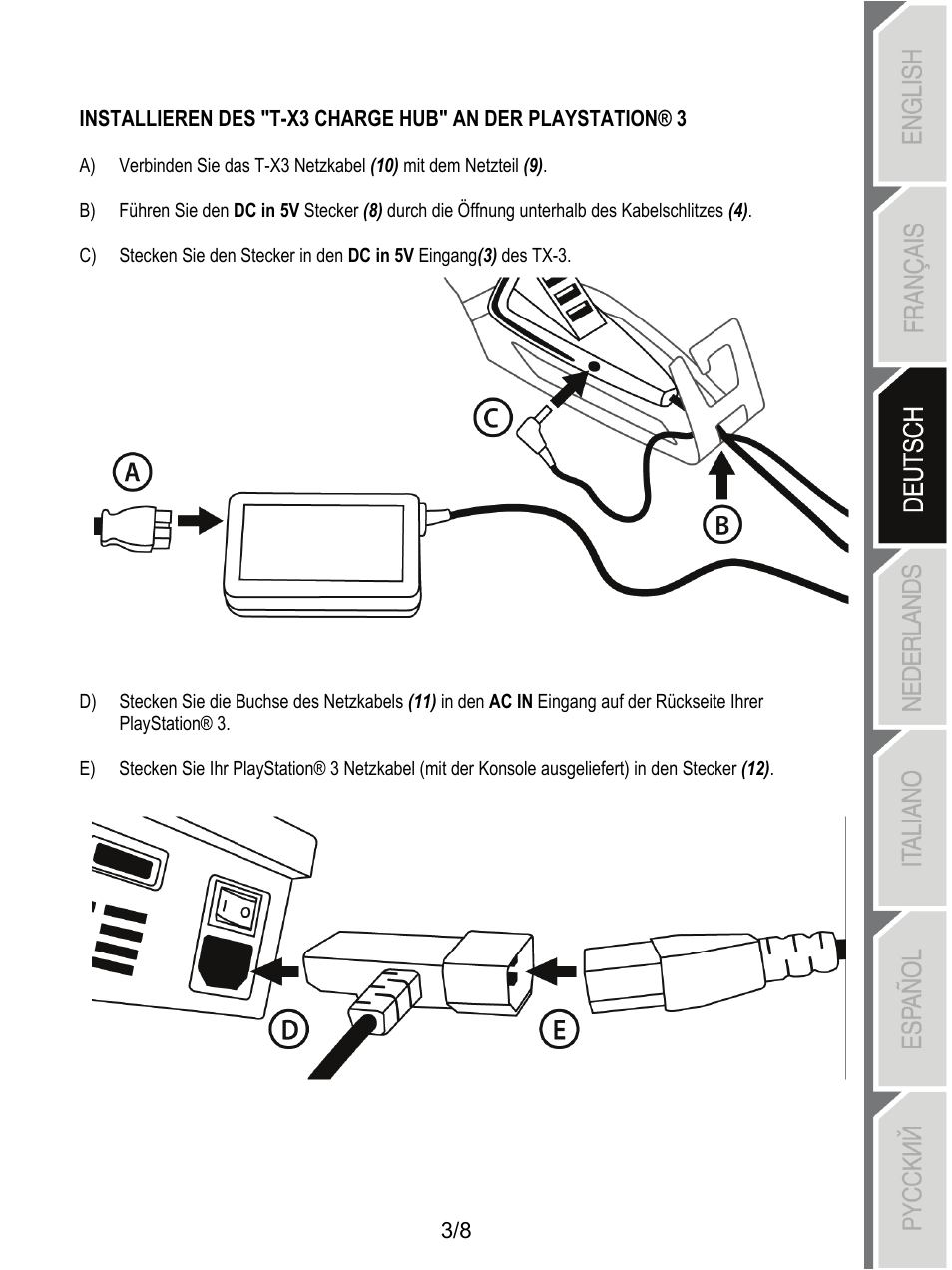 Thrustmaster T-X3 Charge Hub User Manual | Page 20 / 57