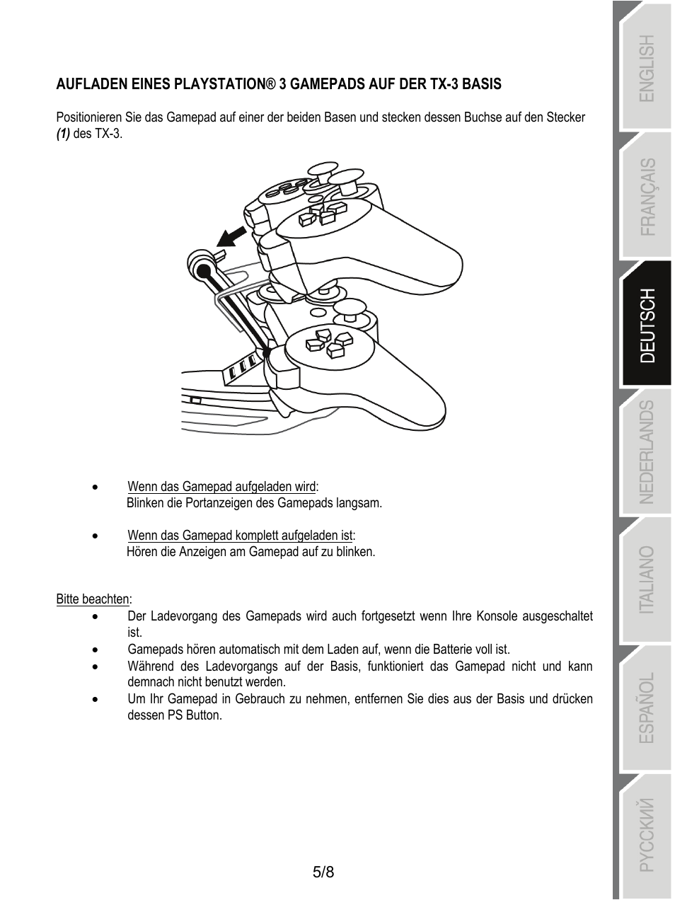 Thrustmaster T-X3 Charge Hub User Manual | Page 22 / 57