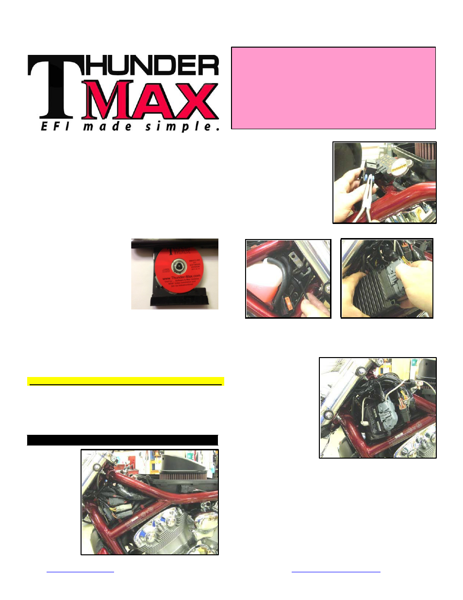 ThunderMax PN#309-366 - GenII V-Rod User Manual | 8 pages