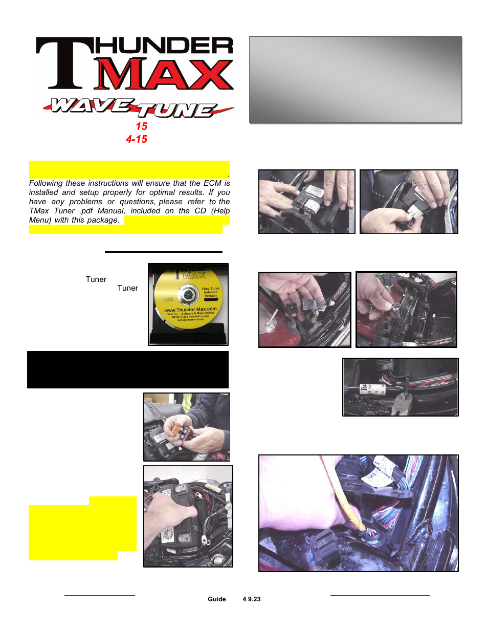 ThunderMax PN#309-380 Sportster User Manual | 9 pages