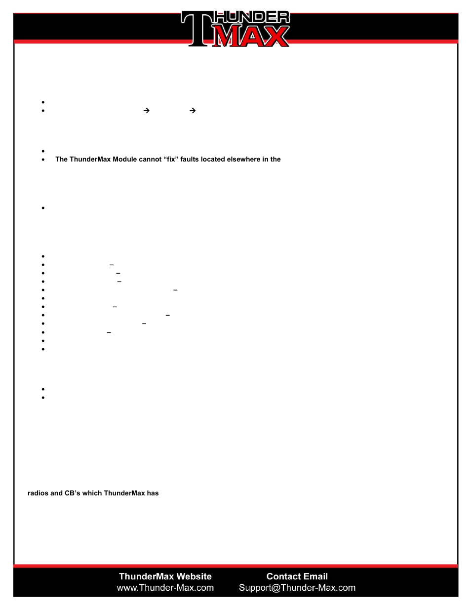 Still problems, what now | ThunderMax Basic Troubleshooting User Manual | Page 3 / 3