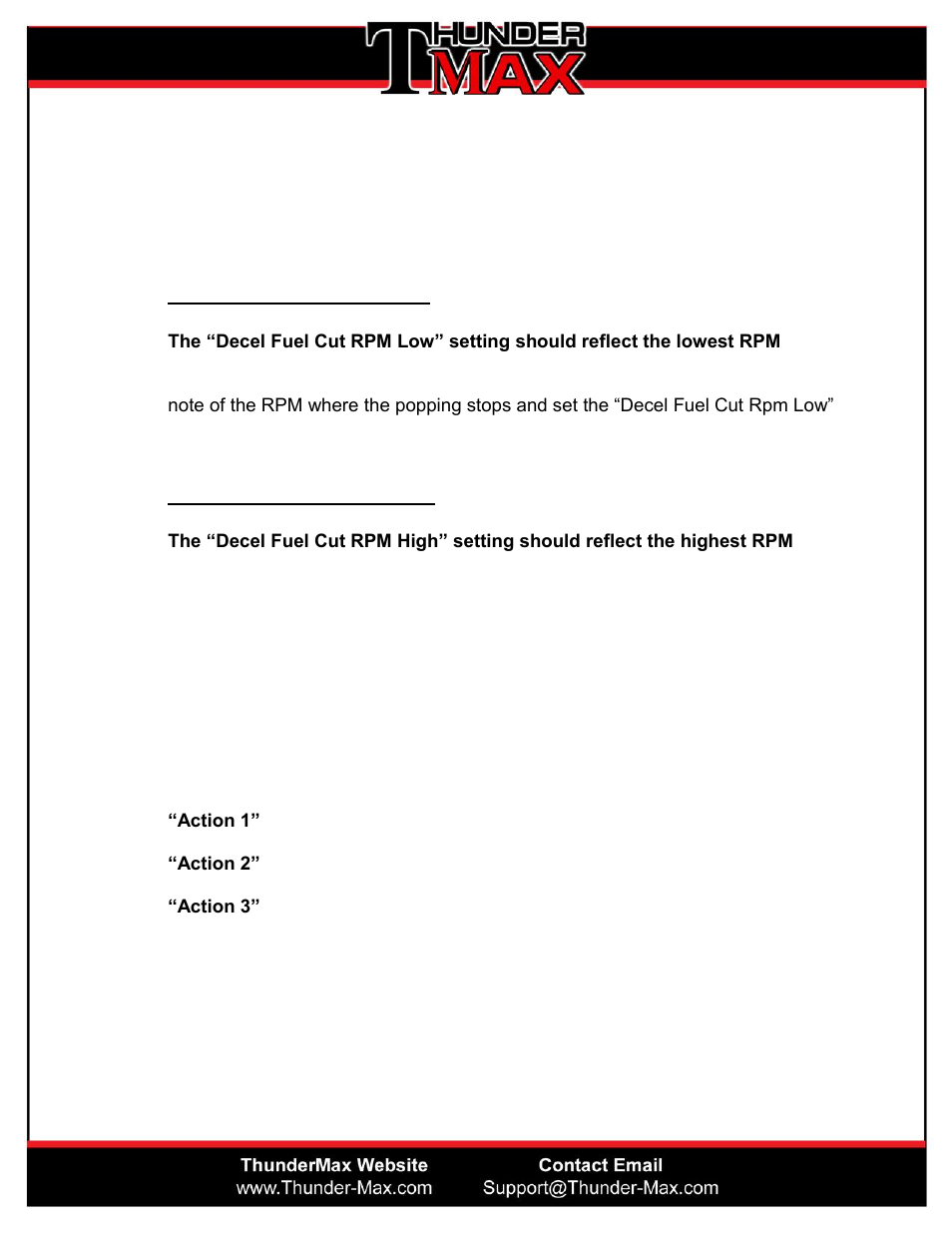 ThunderMax Decel Fuel Cut Feature Use User Manual | Page 3 / 4