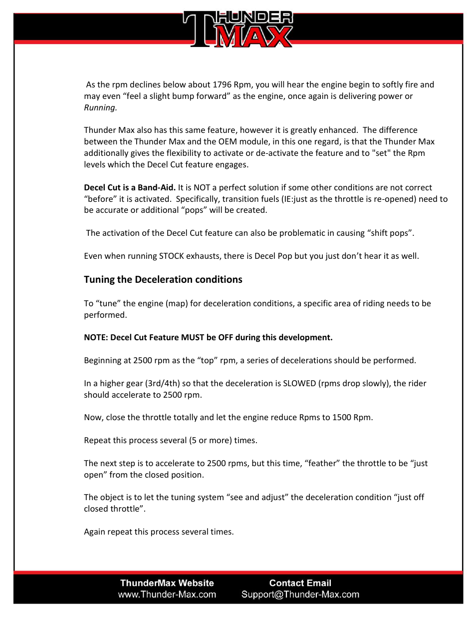 ThunderMax Deceleration Pop - Tuning Methods and Other Info User Manual | Page 2 / 4