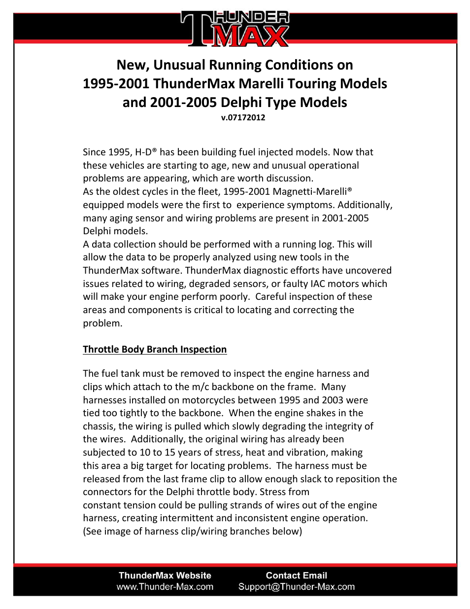 ThunderMax Electrical Issues - Marelli and Early Delphi Systems User Manual | 6 pages