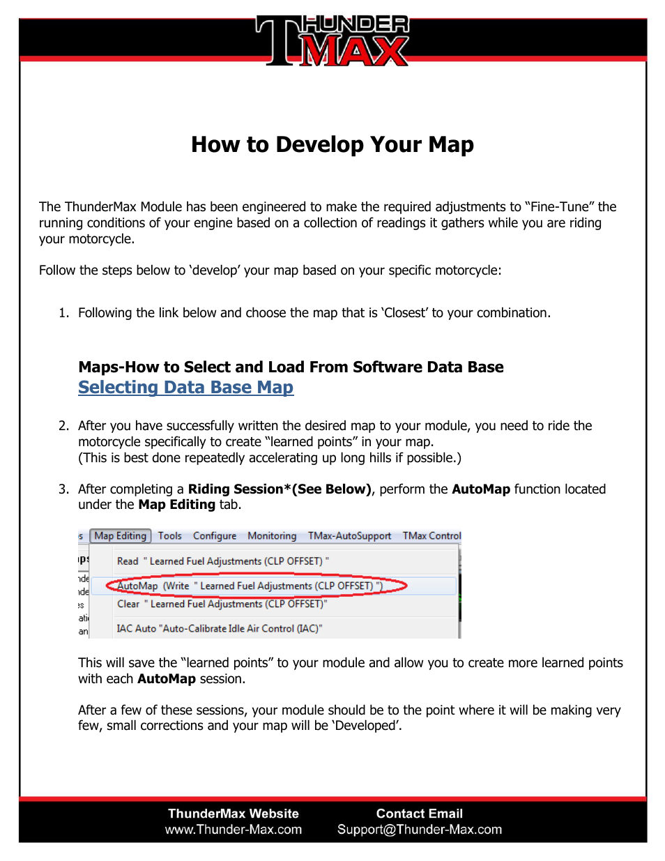 ThunderMax Map Development - Proper Steps User Manual | 2 pages