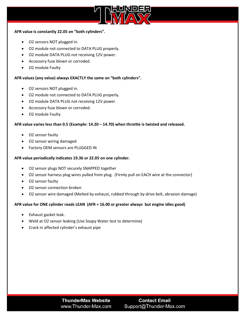 ThunderMax Oxygen (O2) Sensor Operation Testing User Manual | Page 2 / 6