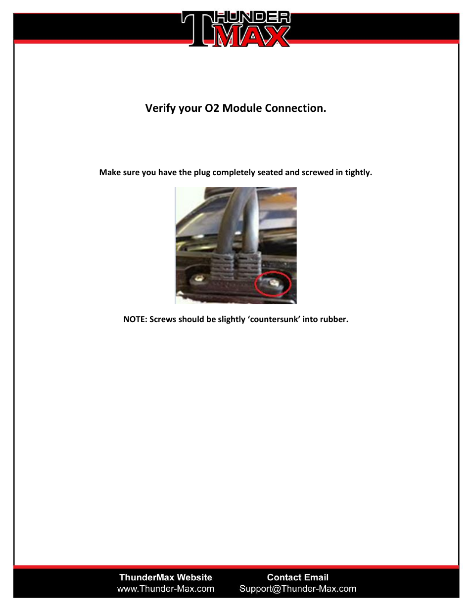 Verify your o2 module connection | ThunderMax Oxygen (O2) Sensor Operation Testing User Manual | Page 3 / 6